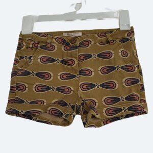 Scotch R'Belle mustard yellow pattern print rolled shorts